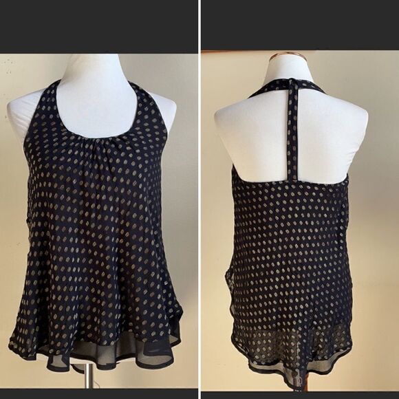 Anthropologie “Staring at Stars” Black & Metallic Racerback (Small) - Picture 12 of 16
